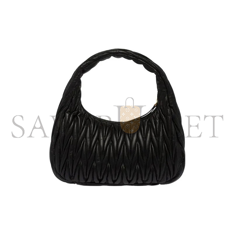 MIU MIU WANDER MATELASSÉ NAPPA LEATHER HOBO BAG 5BC108 (29*24*9.5cm)